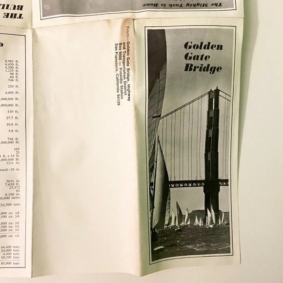 Vintage Golden Gate Bridge Brochure and Map Collectible Travel Souvenirs - Picture 6 of 12